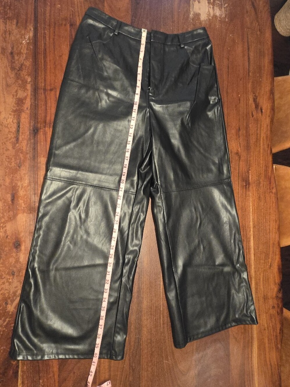 Men's Black Faux Leather Pants - Classic Slim Fit